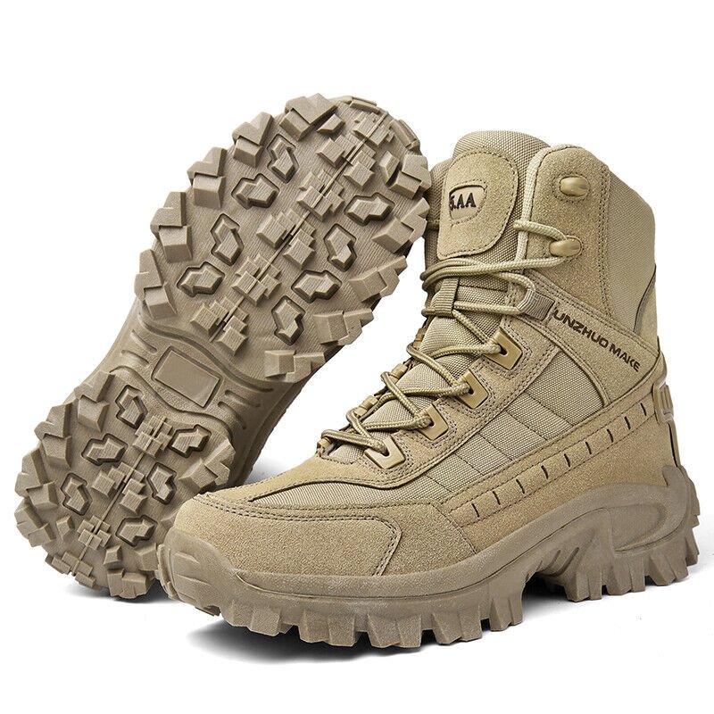 Men's Waterproof Outdoor Anti-Puncture Work Combat Boots Army Boots (Durability Upgrade) EU