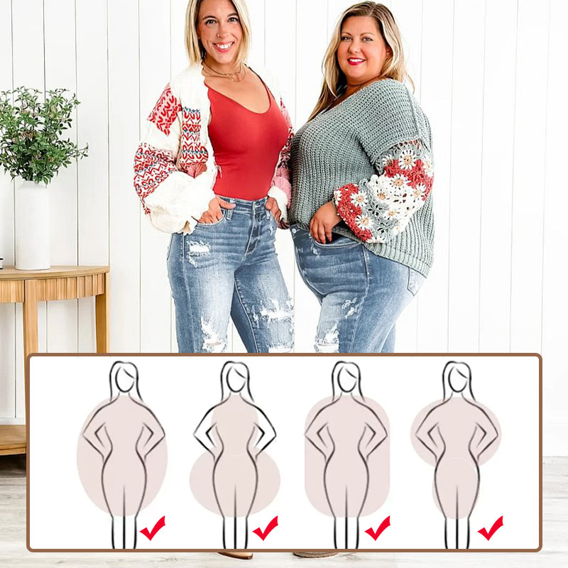 🌸Limited Time 50% Off💕Women's Tummy Control Distressed Cuffed Boyfriend Jeans