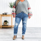 🌸Limited Time 50% Off💕Women's Tummy Control Distressed Cuffed Boyfriend Jeans