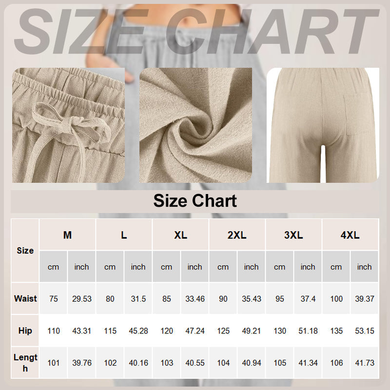 🔥2025 NEW SALES - 50% OFF🔥Women's Summer Cotton Linen Wide Leg Pants