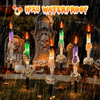 🔥BUY MORE SAVE MORE🥳Each Only ￡9.99!!!💀Solar Powered Skull Candle Light
