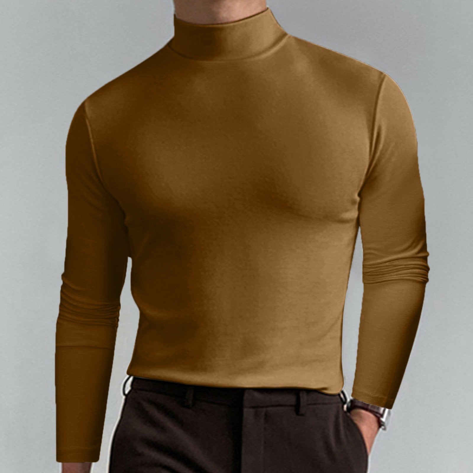 ⏳Begrenzte Zeit 52% Rabatt💥🎁【Geschenk-Empfehlung】Hochgeschlossenes Herren-T-Shirt mit langen Ärmeln und schmaler Passform
