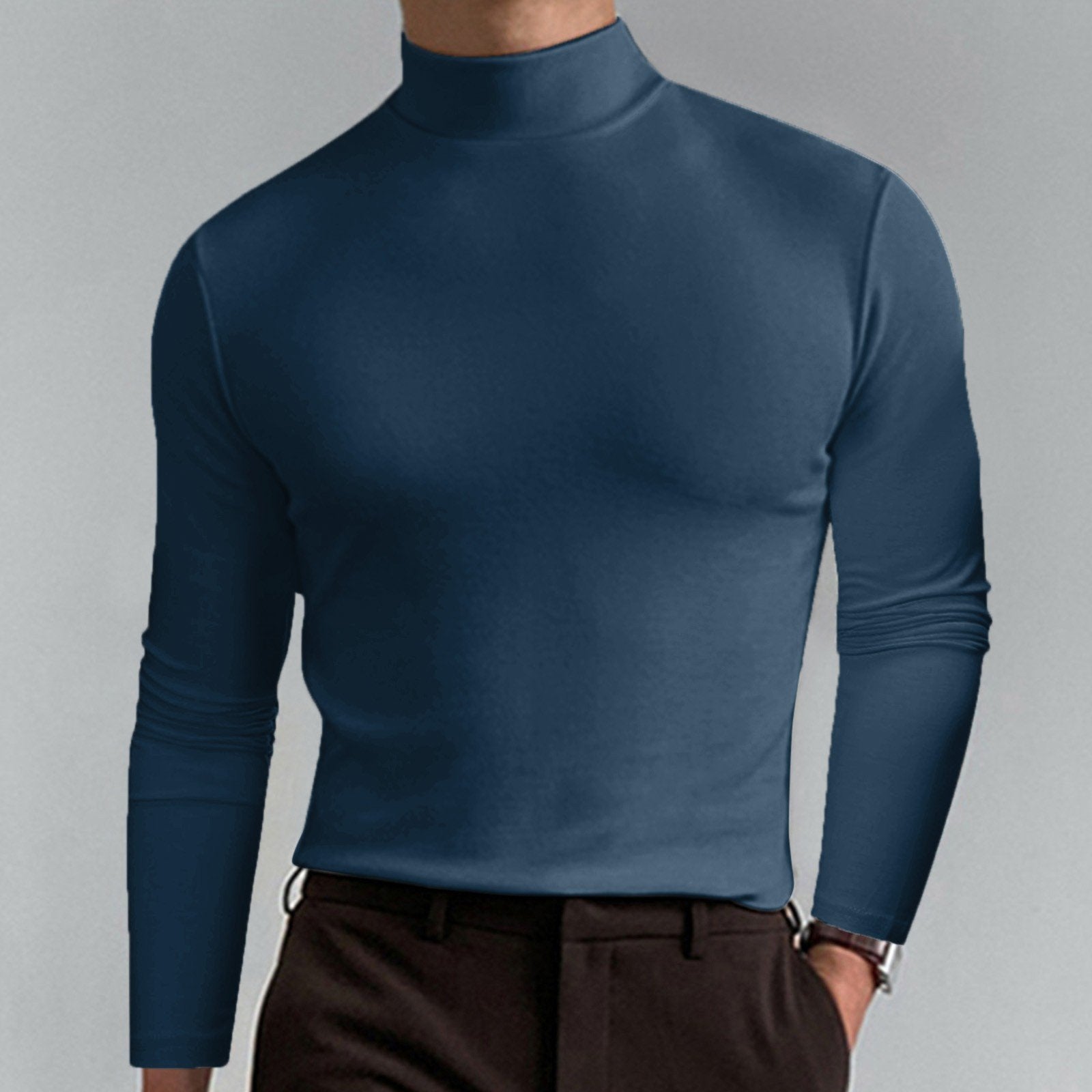⏳Begrenzte Zeit 52% Rabatt💥🎁【Geschenk-Empfehlung】Hochgeschlossenes Herren-T-Shirt mit langen Ärmeln und schmaler Passform