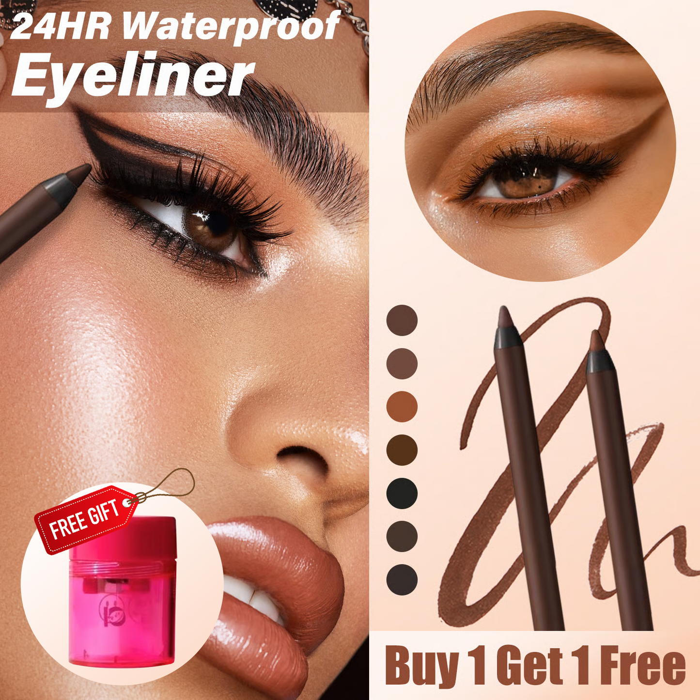 🎁Díol an Lae Deiridh £8.99 le Géaraitheoir Línéar Súile SAOR IN AISCE!!🔥-🌟Peann luaidhe súl géaraithe uiscedhíonach 24 uair an chloig le haghaidh líneáil súl uiscedhíonach