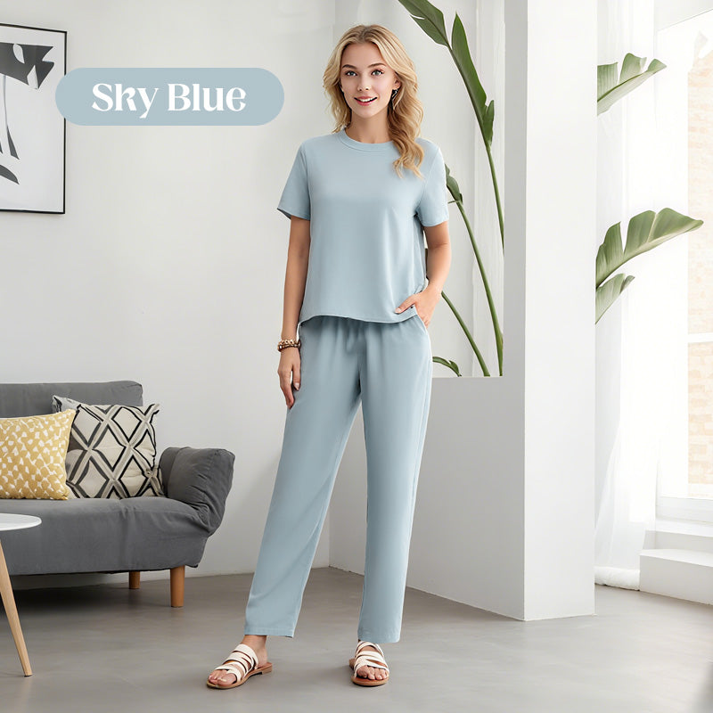 🌸 Women's Soft Casual Top and Pants Set