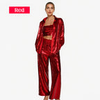 🌟👠Must-Have for Shiny Partiest✨ Dazzling Blazer & Wide-Leg Pants, Stylish and Grand, Perfect for Parties!（The more you buy, the higher the discount）