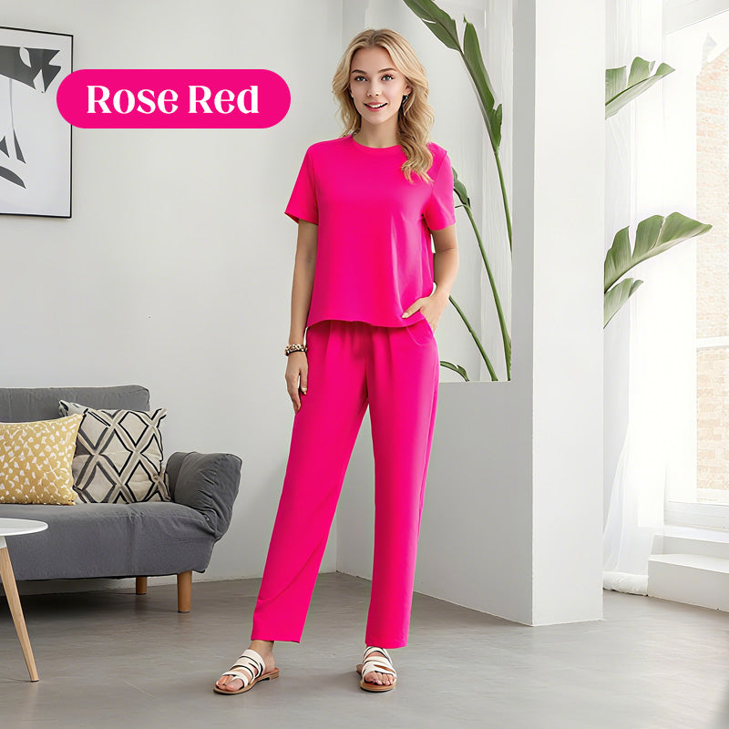 🌸 Women's Soft Casual Top and Pants Set