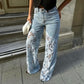 ⏳Time-limited Special⏰Fashion Lace Patchwork Denim Jeans