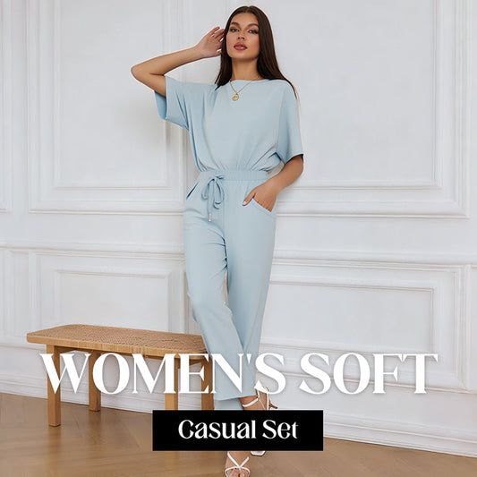 🌸 Women's Soft Casual Top and Pants Set