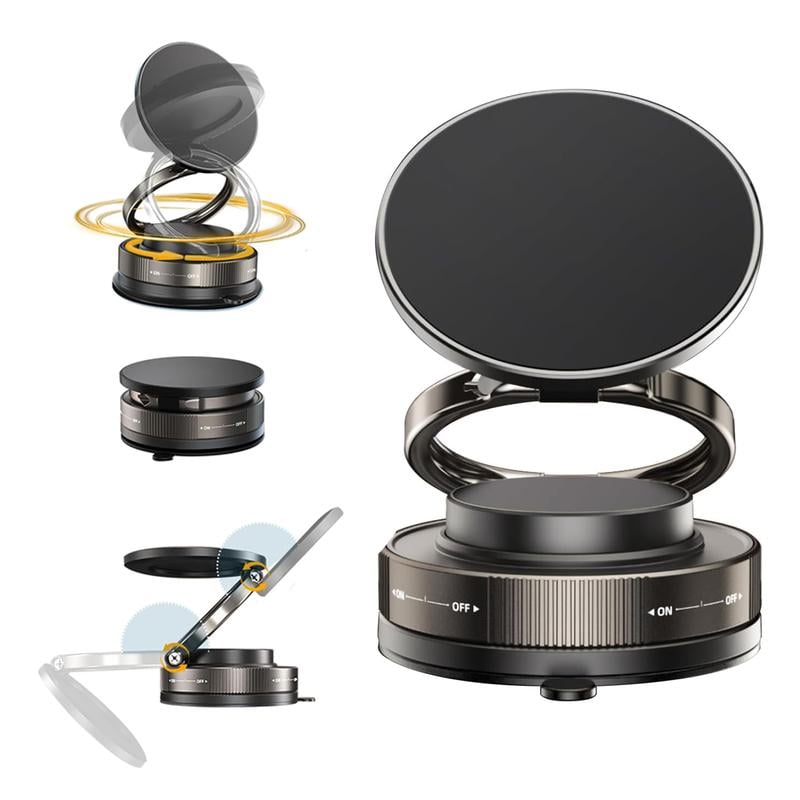 🔥 Soporte magnético para teléfono con vacío ajustable de 360°