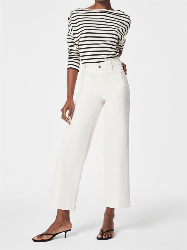 🔥New Year Special 50% OFF🔥Tummy Control Cropped Wide-Leg Jeans