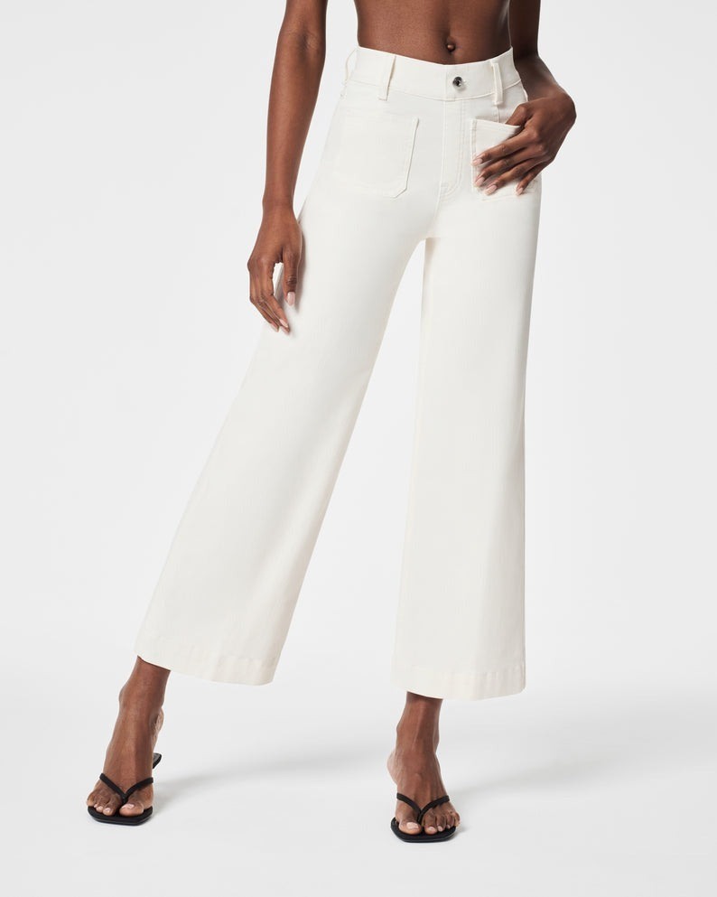 🔥New Year Special 50% OFF🔥Tummy Control Cropped Wide-Leg Jeans