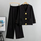 🔥2025 HOT SALE🔥 Gold Button Soft Knit Trouser Co-Ord