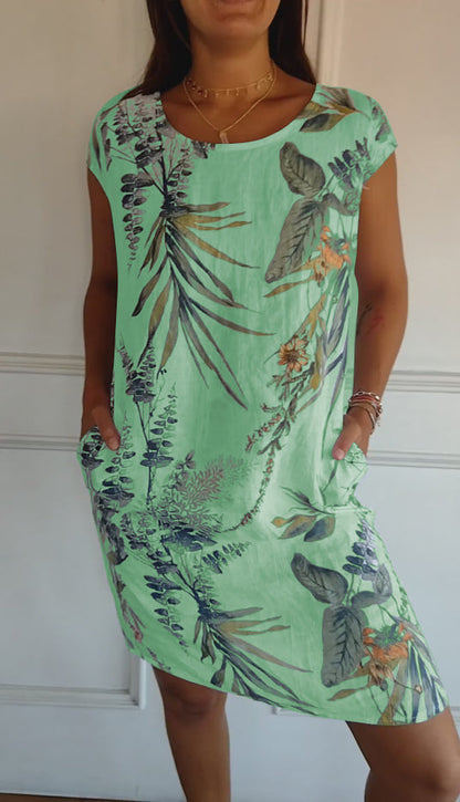🍀🌷MOTHER'S DAY HOT SALE 50% OFF🍀🌷Women's Cotton Loose Printed Dress (BUY MORE SAVE MORE)