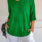 💖50% OFF💖Solid Color Knitted V-neck Top - Cozy and Stylish!