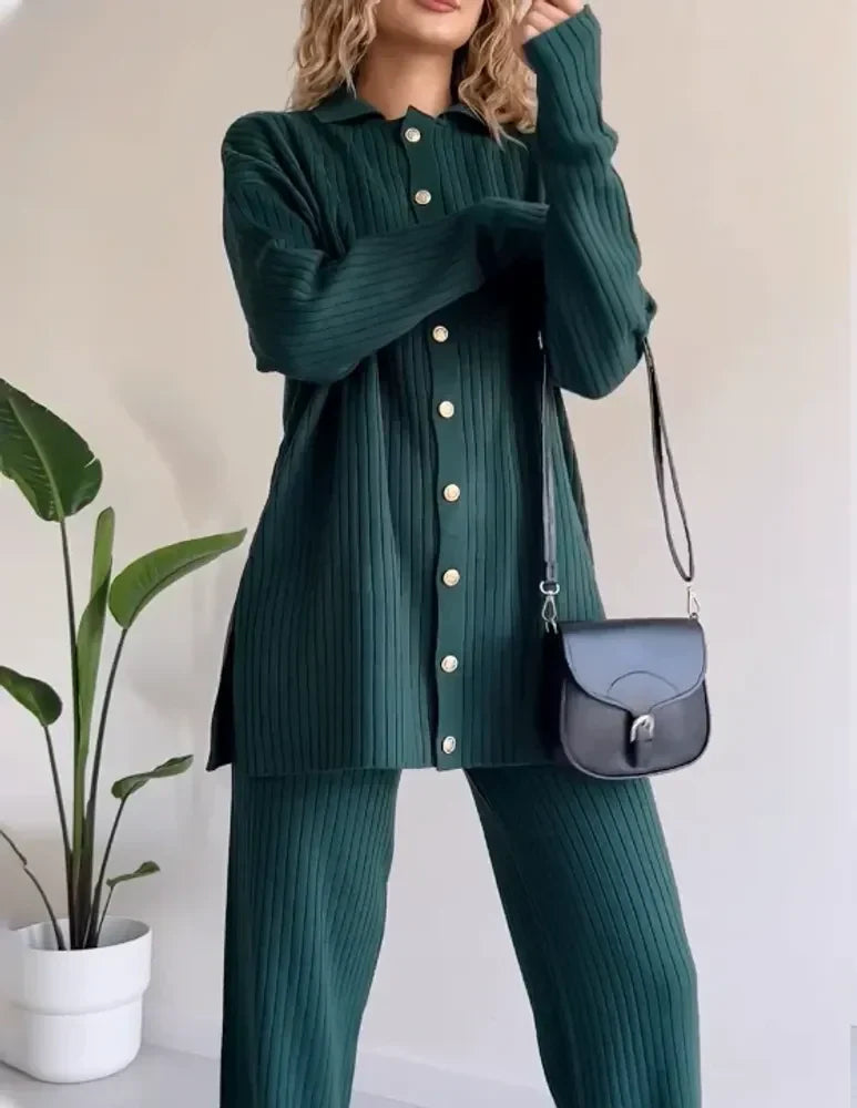 💕Spring New💕Casual Striped Jacquard Knitted Two-pieces Set