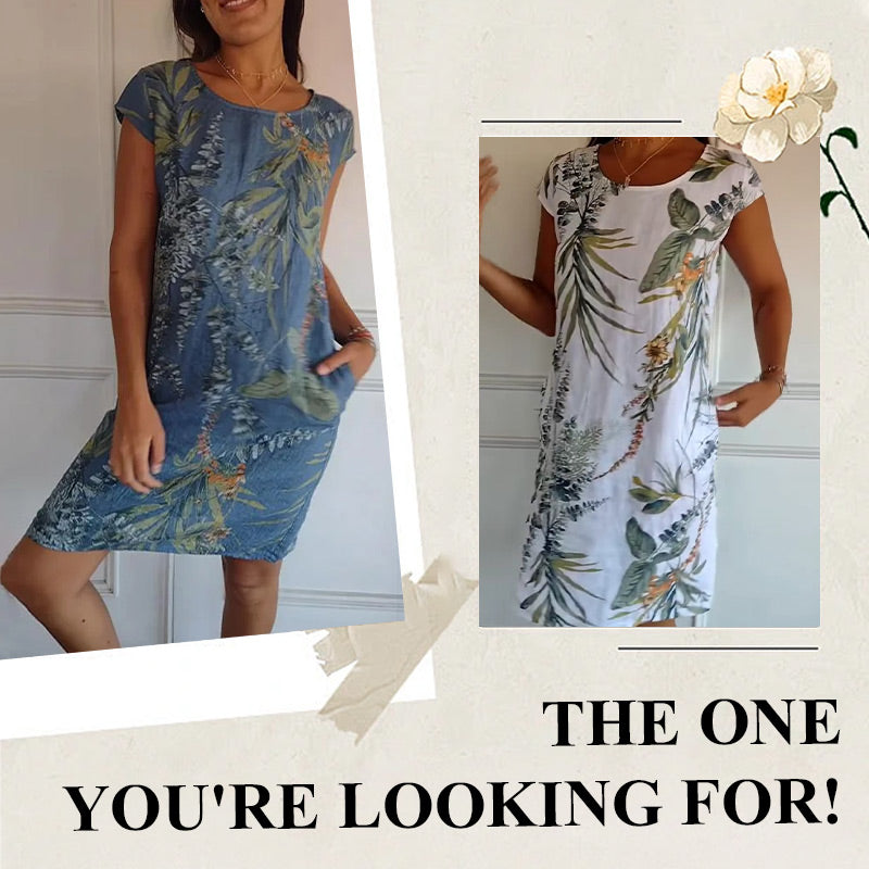 🍀🌷MOTHER'S DAY HOT SALE 50% OFF🍀🌷Women's Cotton Loose Printed Dress (BUY MORE SAVE MORE)