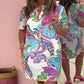 🌷Limited Time Offer 50% OFF🌸Women Colorful Printed V-Neck Dress💐