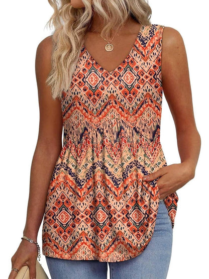 💖LAST DAY SALE ✨Women Dressy Sleeveless V Neck Babydoll Tank Tops