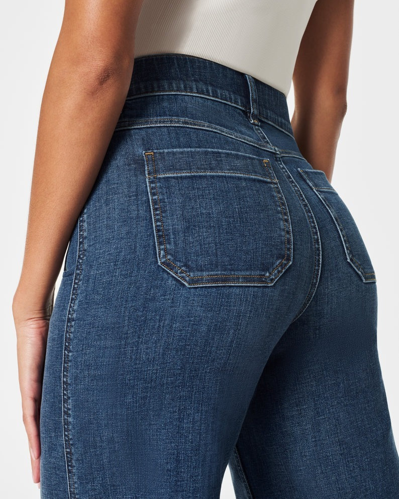🔥New Year Special 50% OFF🔥Tummy Control Cropped Wide-Leg Jeans