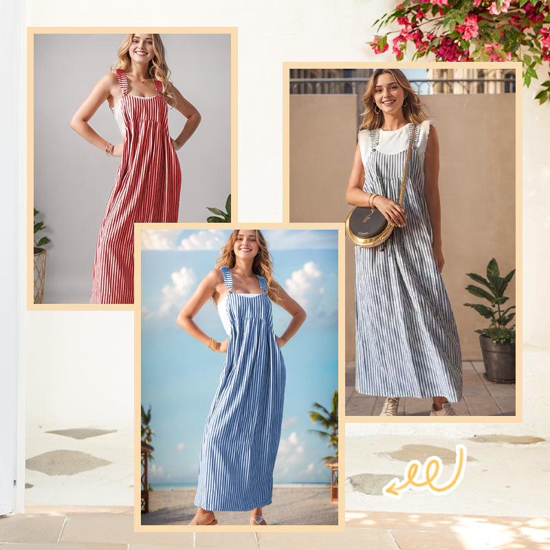 🌸NEW HOT SALE✨ Casual Striped Camisole Dress – Effortless Style & Comfort! 💖