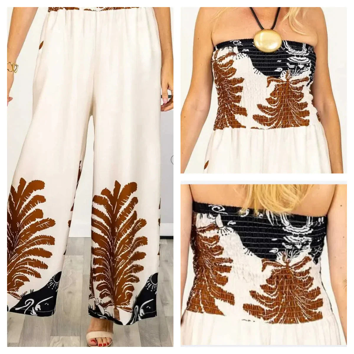 🔥 Summer Special 50% off 🌊💕Women’s Sexy Summer Print Loose Fit Strapless Jumpsuit