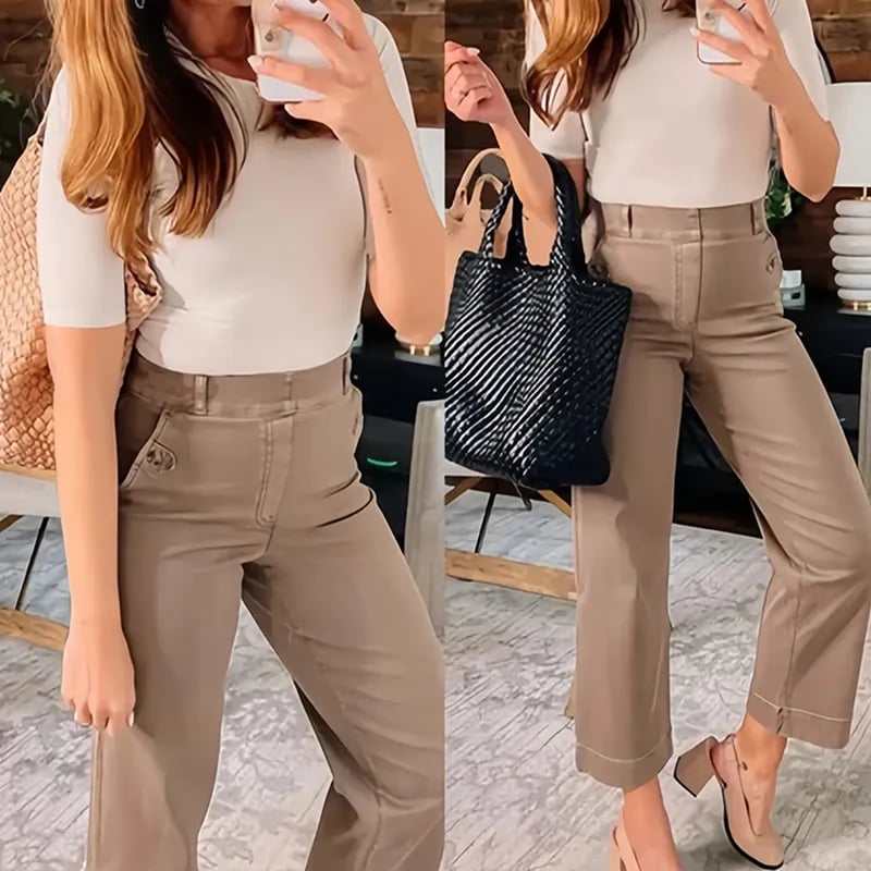 👖2025 HOT SALE 50% OFF💷Stretch Twill Cropped Wide Leg Pants