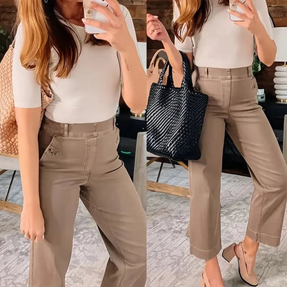 👖2025 HOT SALE 50% OFF💷Stretch Twill Cropped Wide Leg Pants