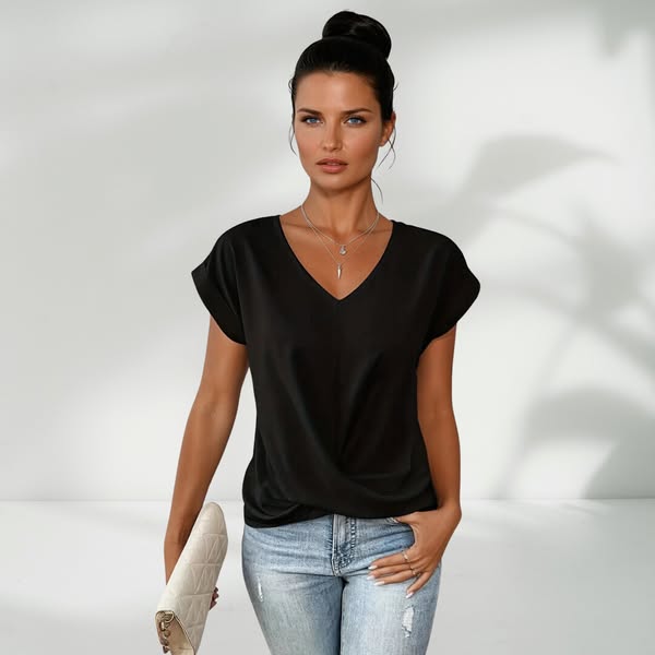 💥Last Day Sale 50% OFF👚Casual Short Sleeve Elegant V-neck Twist Tee