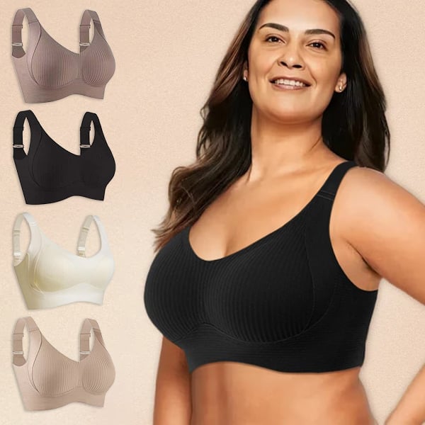 🎁Buy 1 Get 2 Free💕Women's Ribbed Push Up Adjustable Wireless Bra