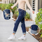 🌸Limited Time 50% Off💕Women's Tummy Control Distressed Cuffed Boyfriend Jeans