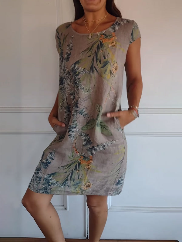 🍀🌷MOTHER'S DAY HOT SALE 50% OFF🍀🌷Women's Cotton Loose Printed Dress (BUY MORE SAVE MORE)