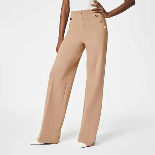 🔥 Mother's Day Special Price £14.99!!🎁-High Stretch Tummy Control Button Wide Leg Pants