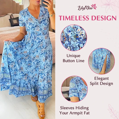 🌸Big price reduction！🌸Floral Print V-neck Dress