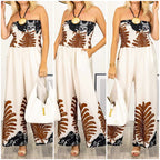 🔥 Summer Special 50% off 🌊💕Women’s Sexy Summer Print Loose Fit Strapless Jumpsuit