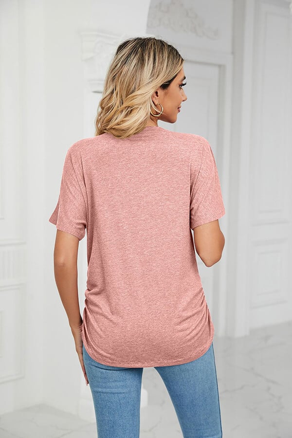 💕Mother's Day Promotion- UP TO 49% OFF🌷V-Neck Solid Color Loose Ladies Tops