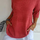 💖50% OFF💖Solid Color Knitted V-neck Top - Cozy and Stylish!