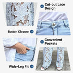⏳Time-limited Special⏰Fashion Lace Patchwork Denim Jeans
