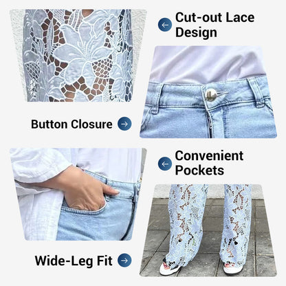⏳Time-limited Special⏰Fashion Lace Patchwork Denim Jeans