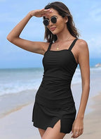 💥Big price reduction！🩱Women Vintage Tummy Control Two Piece Tankini Swimsuits