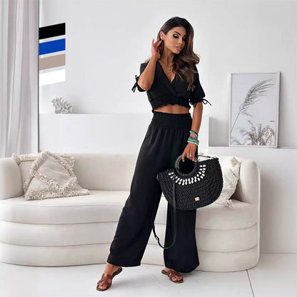 💖Limited Sale 50% OFF💖Set With Elastic Pants And Shirt