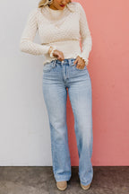 ⏰Hot Sales - 50% OFF👖High Rise Vintage Wash Tummy Control Top Straight Leg Jeans