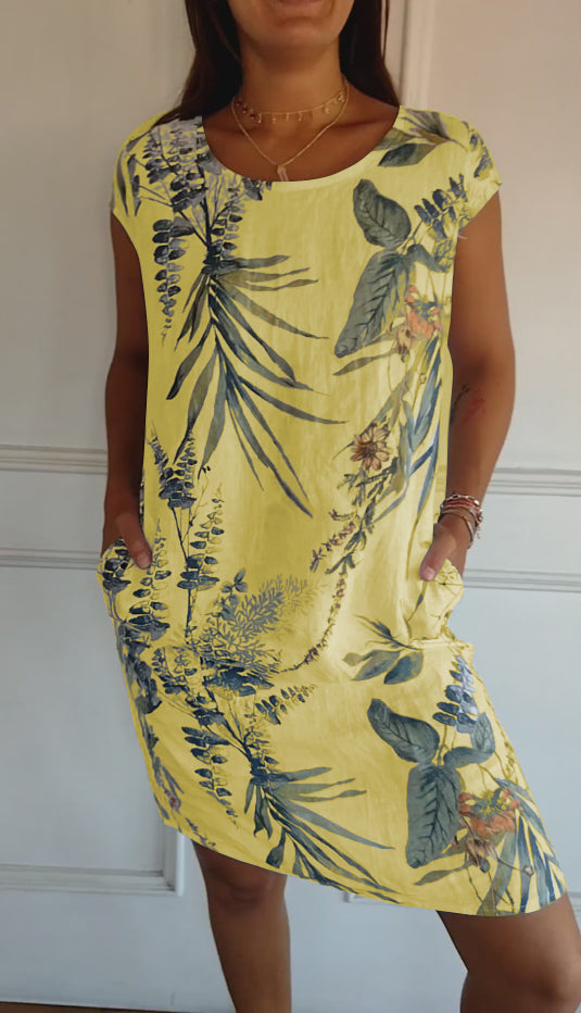 🍀🌷MOTHER'S DAY HOT SALE 50% OFF🍀🌷Women's Cotton Loose Printed Dress (BUY MORE SAVE MORE)