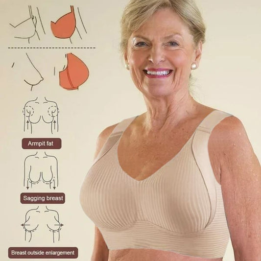 🎁Buy 1 Get 2 Free💕Women's Ribbed Push Up Adjustable Wireless Bra