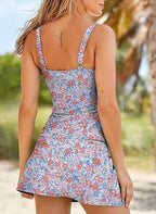 💥Big price reduction！🩱Women Vintage Tummy Control Two Piece Tankini Swimsuits