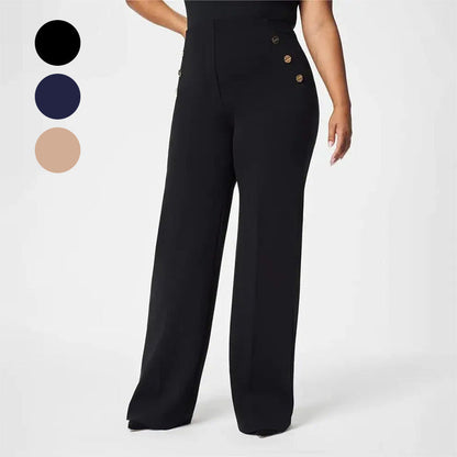 🔥 Mother's Day Special Price £14.99!!🎁-High Stretch Tummy Control Button Wide Leg Pants