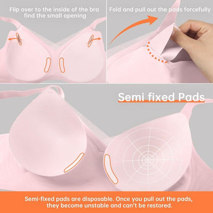 💖LAST DAY SALE 50% OFF💷Women's Wireless V-Neck Crossover Mesh Seamless Push-Up Bra