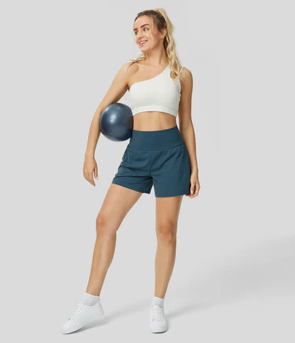 ✨️2025 Hot Sale 60% OFF🥰High Waisted 2-in-1 Yoga Shorts & Side Pockets