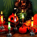 🔥BUY MORE SAVE MORE🥳Each Only ￡9.99!!!💀Solar Powered Skull Candle Light