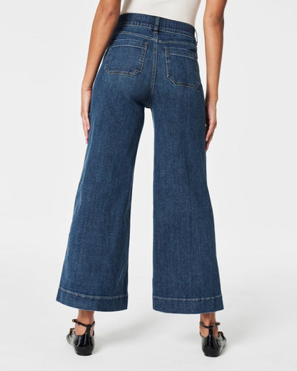 🔥New Year Special 50% OFF🔥Tummy Control Cropped Wide-Leg Jeans
